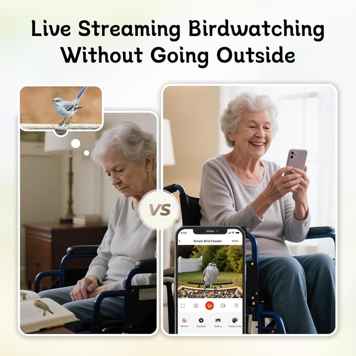 Smart Bird Feeder with 1080P HD WiFi Camera