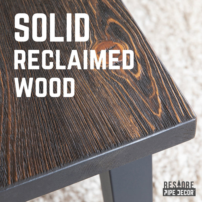 Solid Wood Coffee Table with 12 in. High-Rise Steel Legs