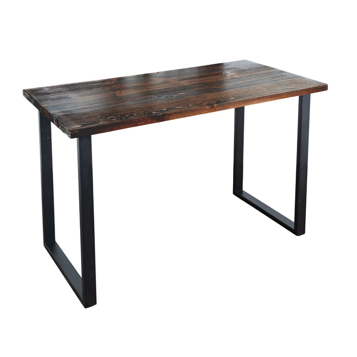 Solid Wood Desk with Steel Legs