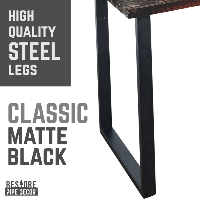Solid Wood Desk with Steel Legs