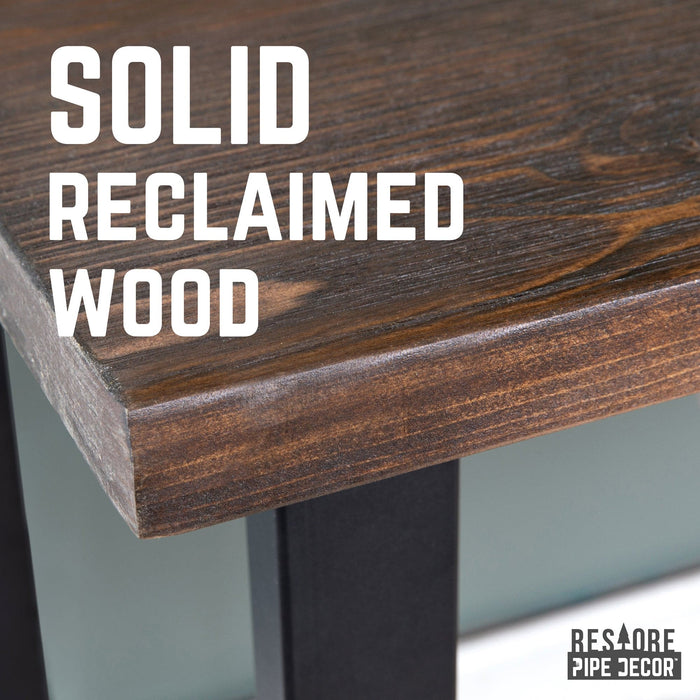 Solid Wood Desk with Steel Legs