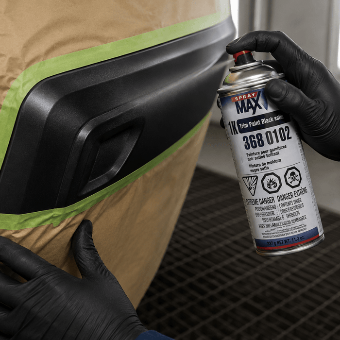 SprayMax® 3680102 1K Black Satin Trim Paint, 11.3 oz -3680102 - Eagle National Supply