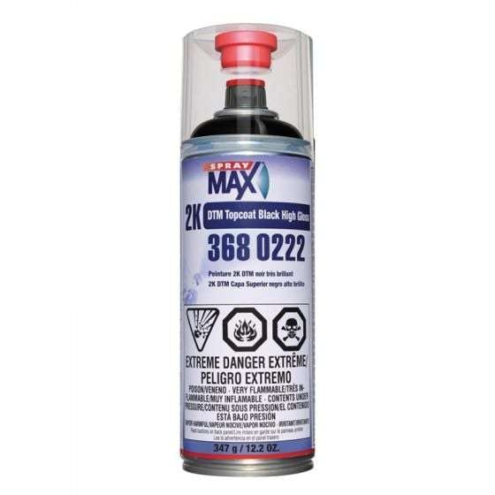 SprayMax® 3680222 2K DTM Topcoat, 12.24 oz Aerosol Can, High Gloss Black ---Eagle National Supply