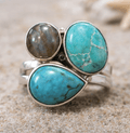 Sterling Silver Turquoise & Labradorite Ring
