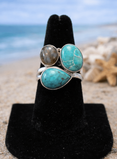 Sterling Silver Turquoise & Labradorite Ring