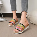 Straw Braided Wedge Sandals