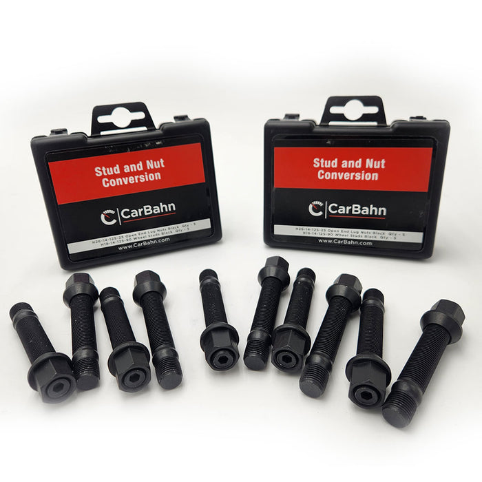 CarBahn stud and nut conversion kit with bolts on a white background