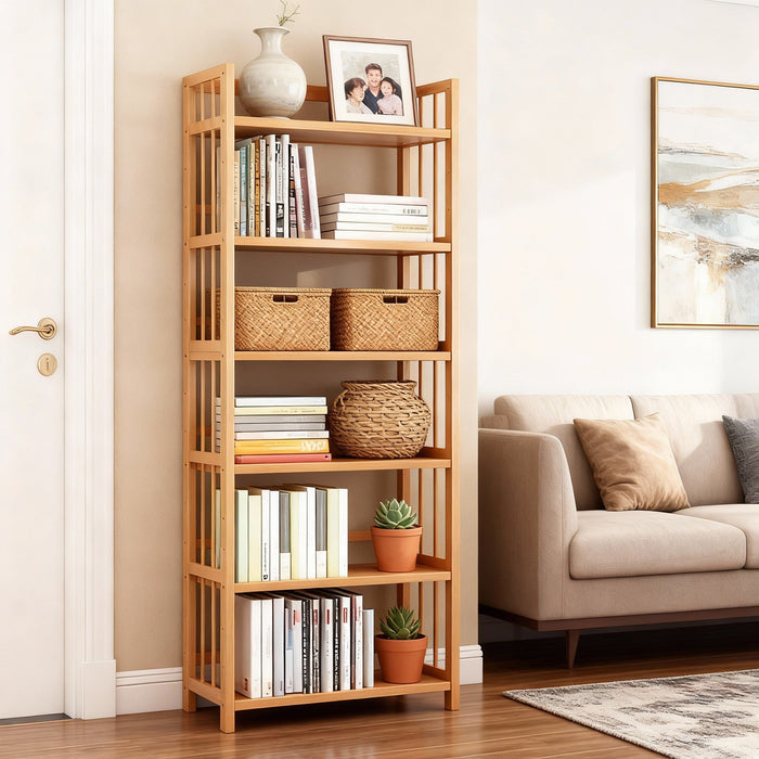 Tall Bamboo Bookshelf