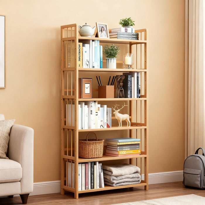 Tall Bamboo Bookshelf