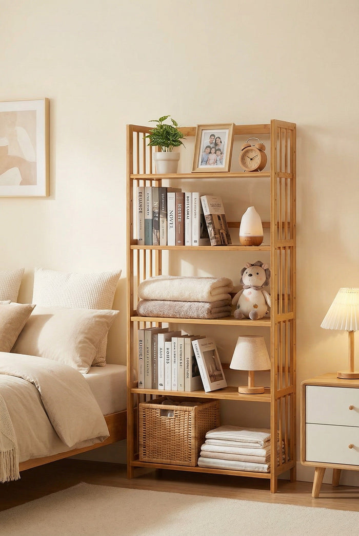 Tall Bamboo Bookshelf