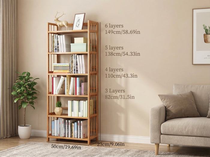Tall Bamboo Bookshelf
