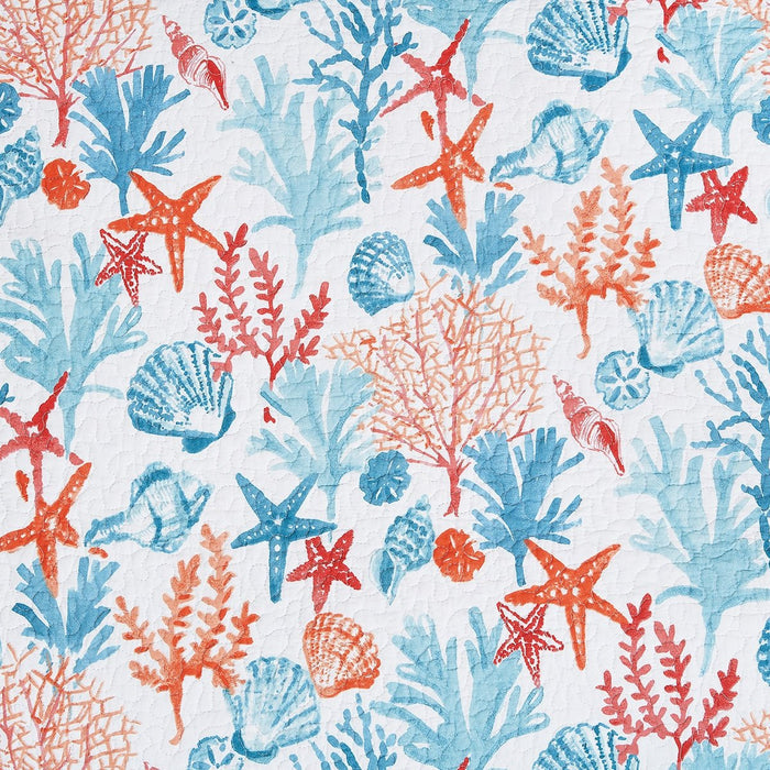 Tangerine Coast Coral Reef Quilt Bedspread Set