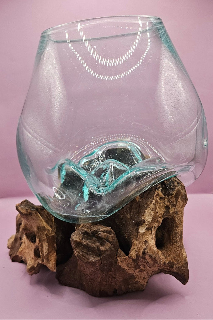 Teak Root & Molten Glass Terrarium