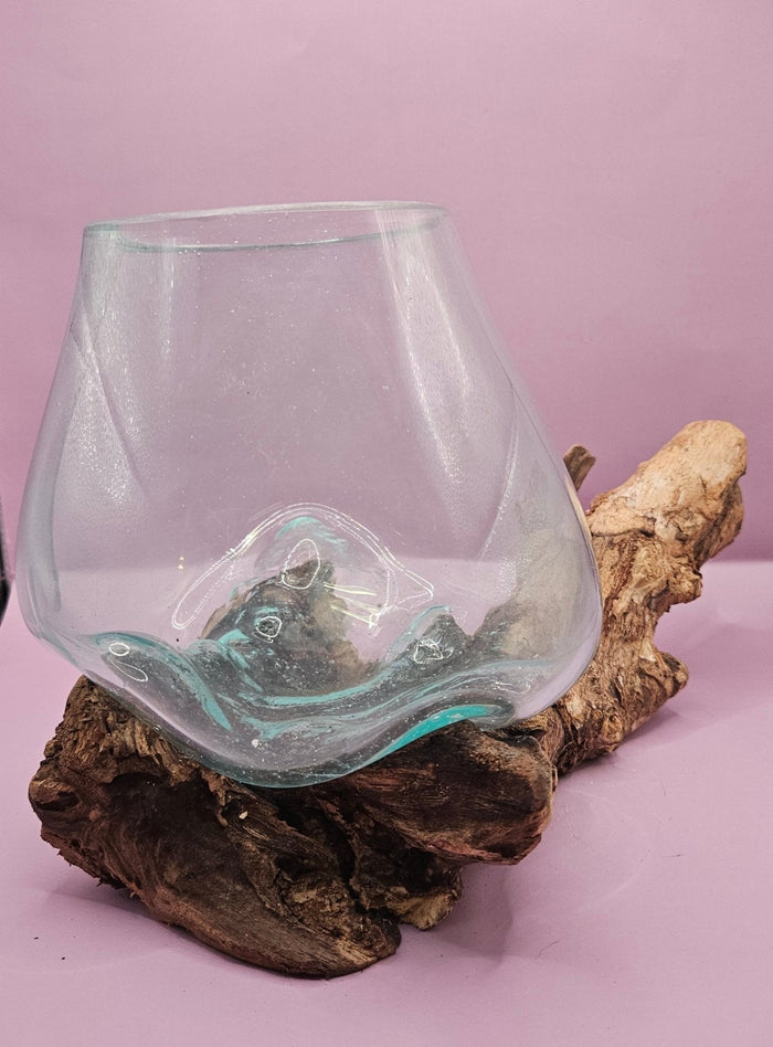 Teak Root & Molten Glass Terrarium