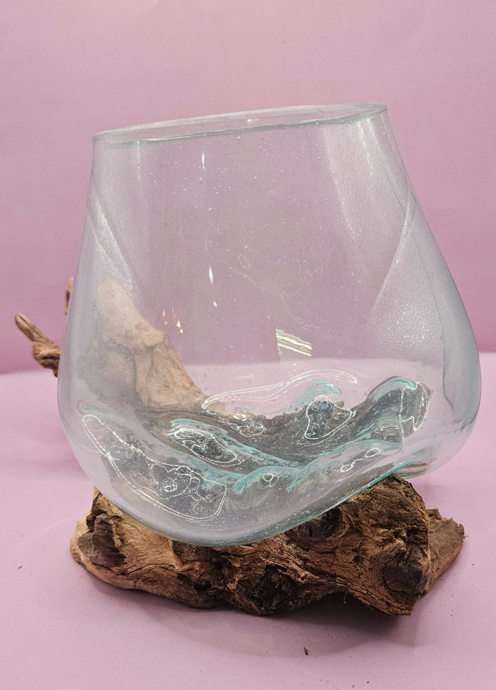 Teak Root & Molten Glass Terrarium