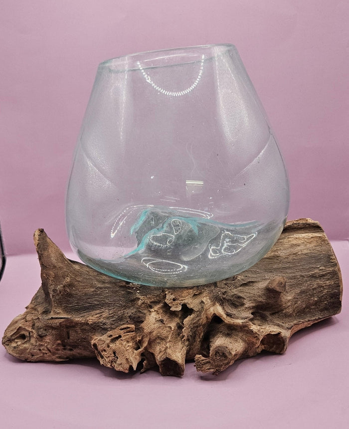 Teak Root & Molten Glass Terrarium