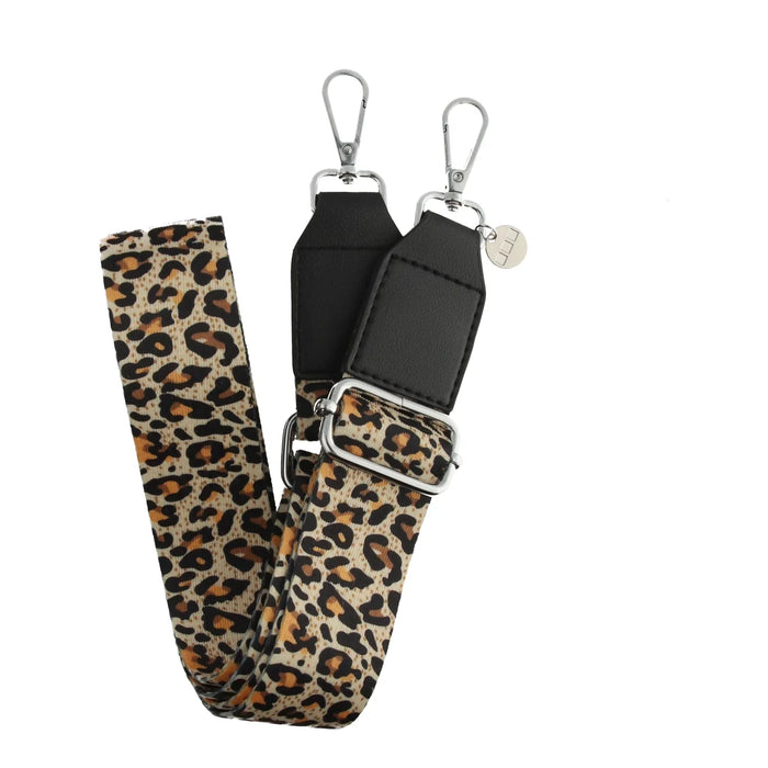 Telefoonkoord bagstrap - luipaard - zilver
