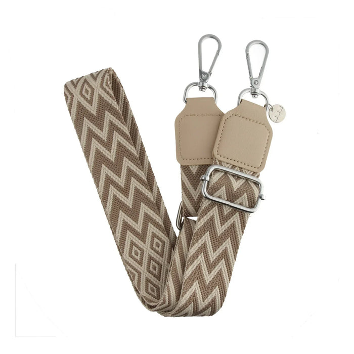 Telefoonkoord bagstrap - zigzag - zilver