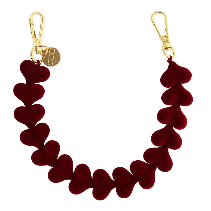 Telefoonkoord Fluwee - bordeaux rood - goud