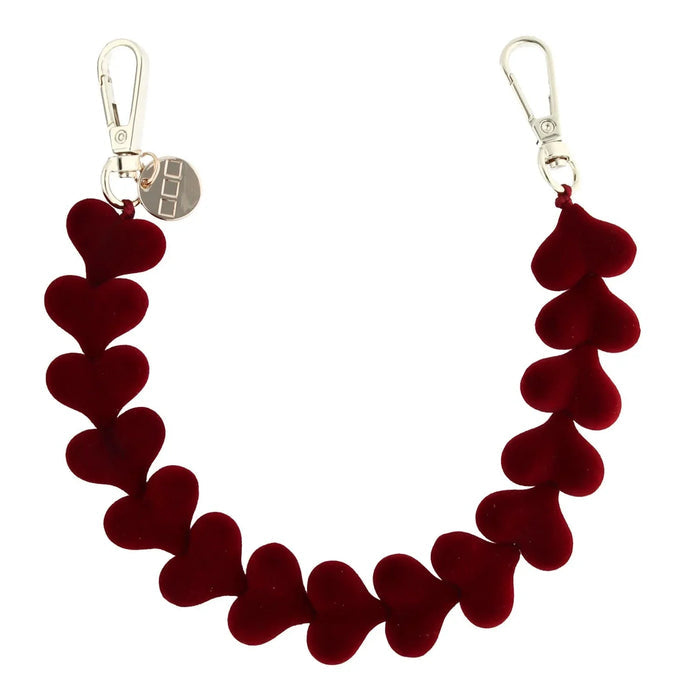Telefoonkoord Fluwee - bordeaux rood - zilver
