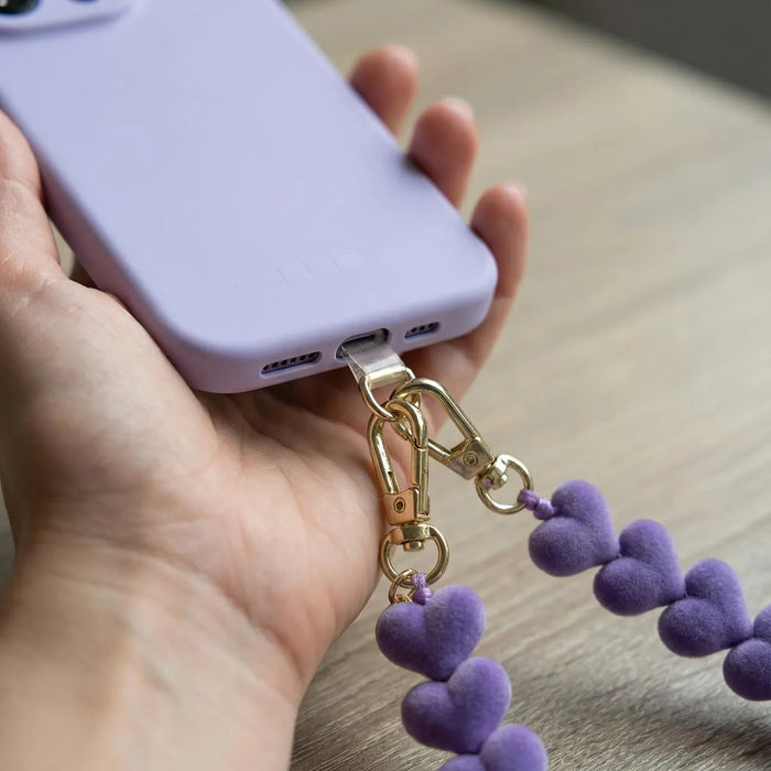 Telefoonkoord Fluwee - paars - zilver