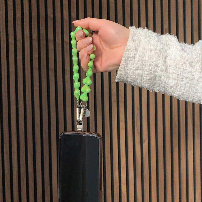 Telefoonkoord Heart - appelgroen - zilver