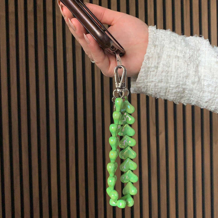 Telefoonkoord Heart - appelgroen - zilver