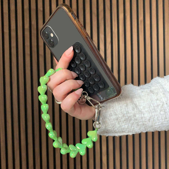 Telefoonkoord Heart - appelgroen - zilver