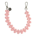 Telefoonkoord Heart - effen roze - zilver