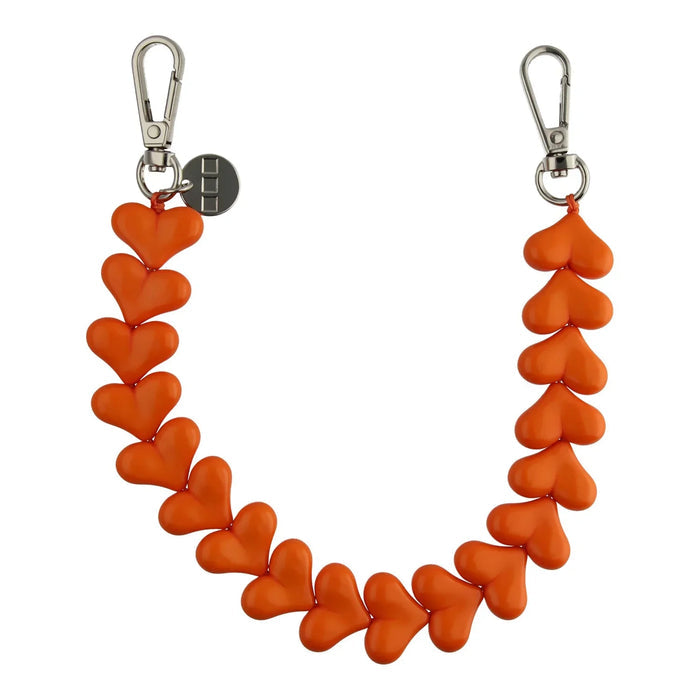 Telefoonkoord Heart - oranje - zilver