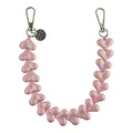 Telefoonkoord Heart - roze glimmend - zilver