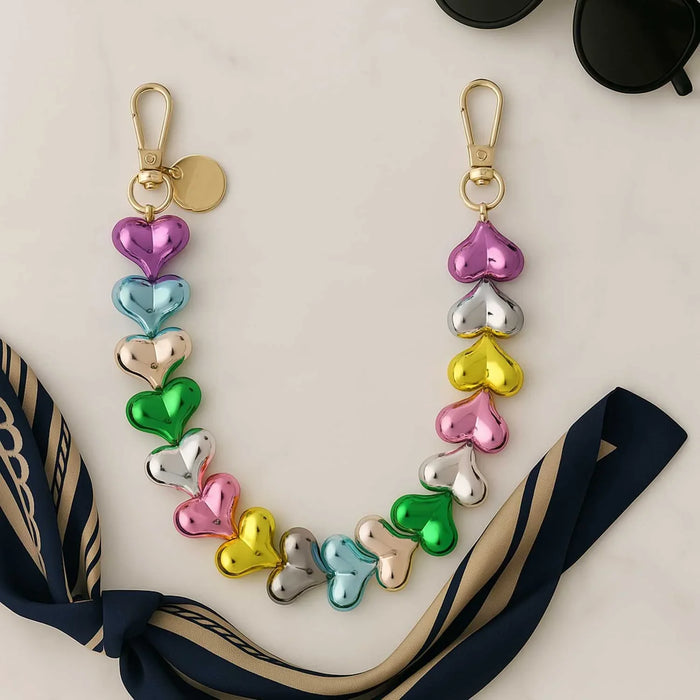 Telefoonkoord Heart - veelkleurig - goud
