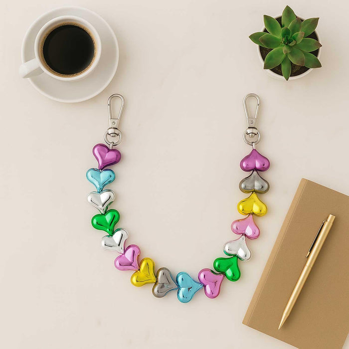 Telefoonkoord Heart - veelkleurig - zilver