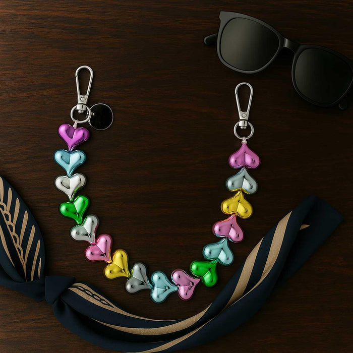 Telefoonkoord Heart - veelkleurig - zilver
