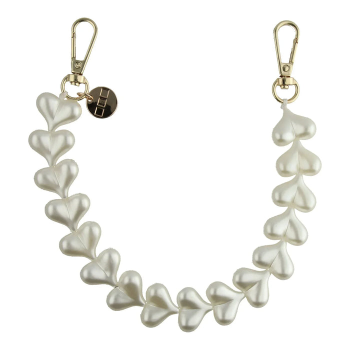 Telefoonkoord Heart - wit - goud