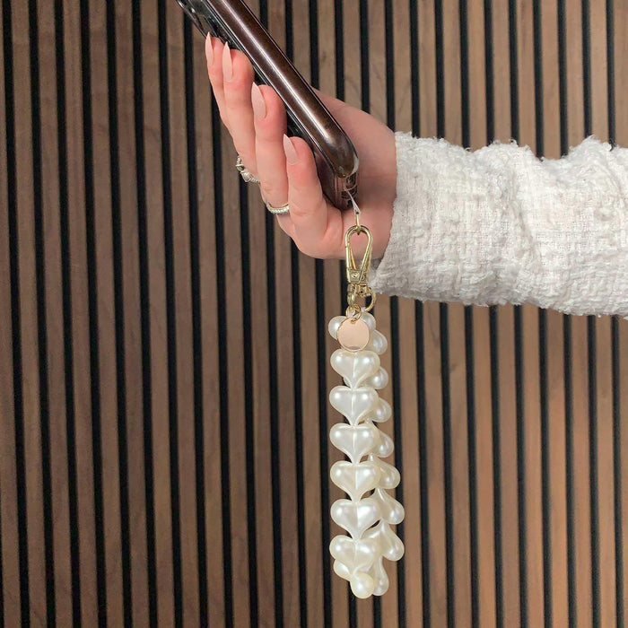 Telefoonkoord Heart - wit - goud