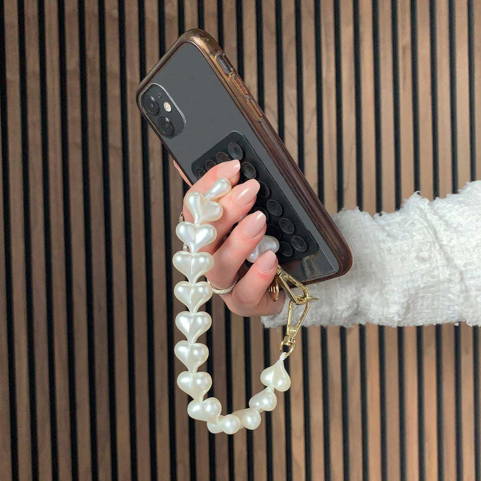 Telefoonkoord Heart - wit - goud