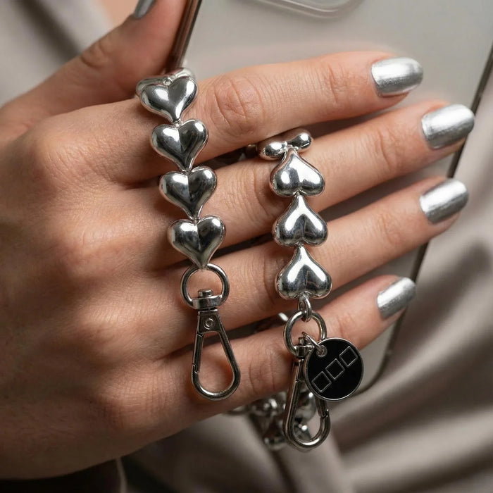 Telefoonkoord Heart - zilver - zilver