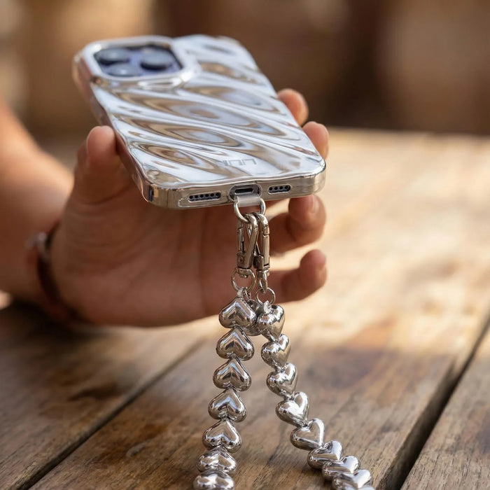 Telefoonkoord Heart - zilver - zilver