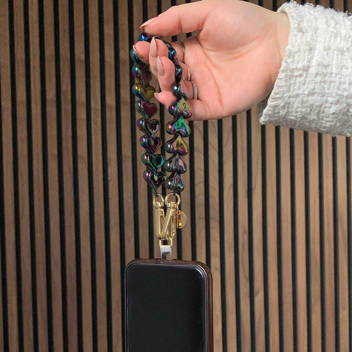 Telefoonkoord Heart - zwart - goud
