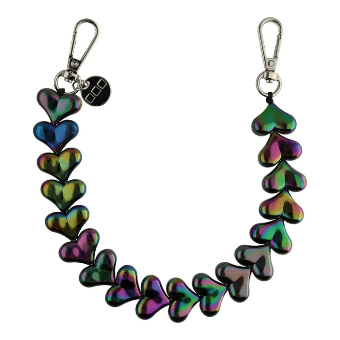 Telefoonkoord Heart - zwart - zilver