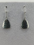 Textured Silver Drop Dangle Earrings - Women Jewelry