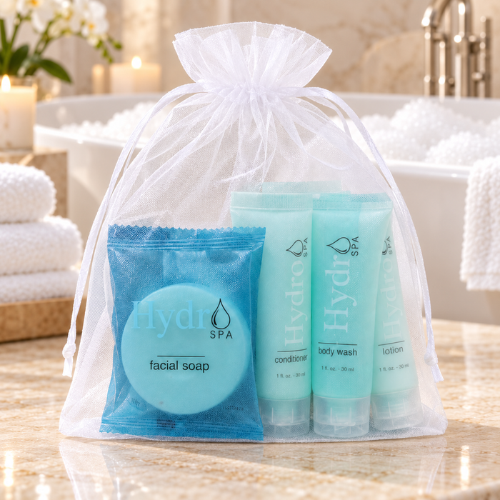 Toiletry Kit Organza Bag Hydro Spa 10pk $4.48 each