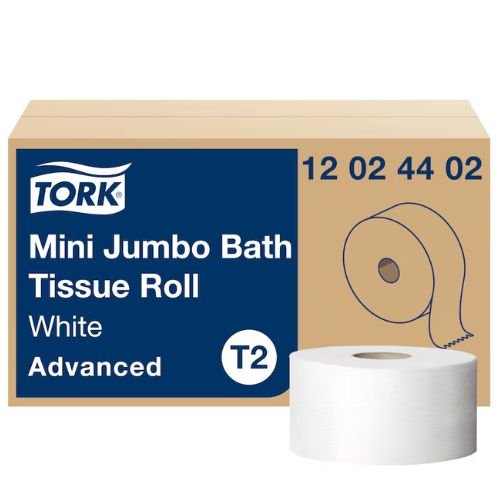 Tork 12024402 Mini Jumbo Bath Tissue Case | 750' | 2 Ply - 12024402 - Eagle National Supply