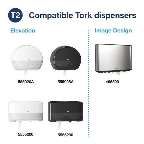 Tork 12024402 Mini Jumbo Bath Tissue Case | 750' | 2 Ply - 12024402 - Eagle National Supply
