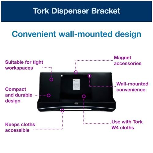Tork 207328 Folded Wiper Dispenser | Black - 207328 - Eagle National Supply