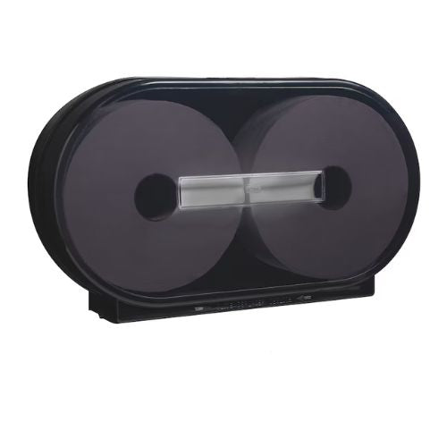 Tork 247549A Twin Jumbo Bath Tissue Dispenser | Black - 247549A - Eagle National Supply