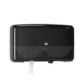 Tork 5555290 Twin Mini Jumbo Bath Tissue Dispenser | Black - 5555290 - Eagle National Supply