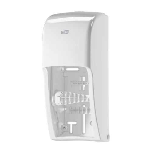Tork 555620 Twin Toilet Paper Roll Dispenser | White - 555620 - Eagle National Supply