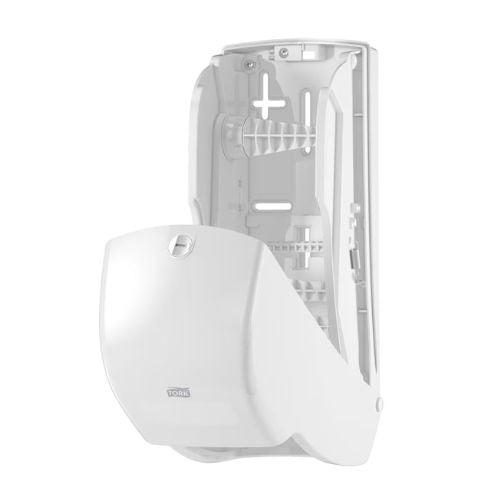 Tork 555620 Twin Toilet Paper Roll Dispenser | White - 555620 - Eagle National Supply
